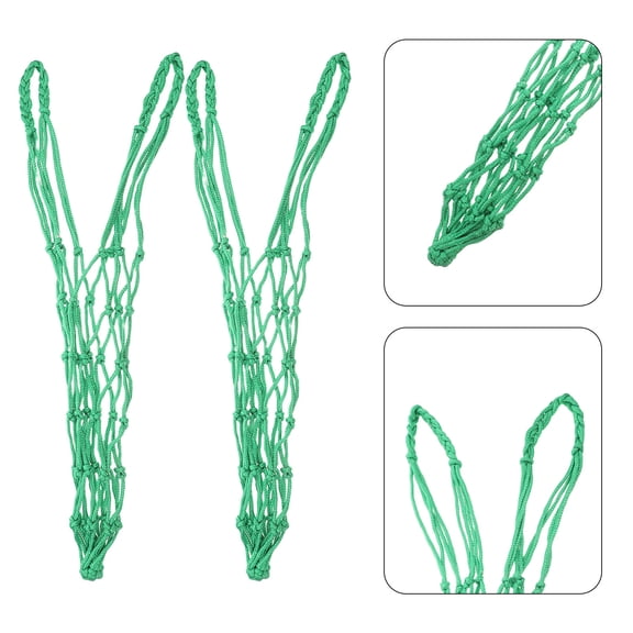 HEANUJJ Horse Feeder Bag Green Nylon Mesh Durable Outdoor Garden Use 2Pcs