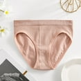 thumbnail image 3 of Clearance Cqxid525 Womens Underwear Cotton Hipster Panties Women Mid Waist Solid Color Ribbed Cotton File Breathable Seamless Briefs Panties Full Coverage Briefs Pink, 3 of 3