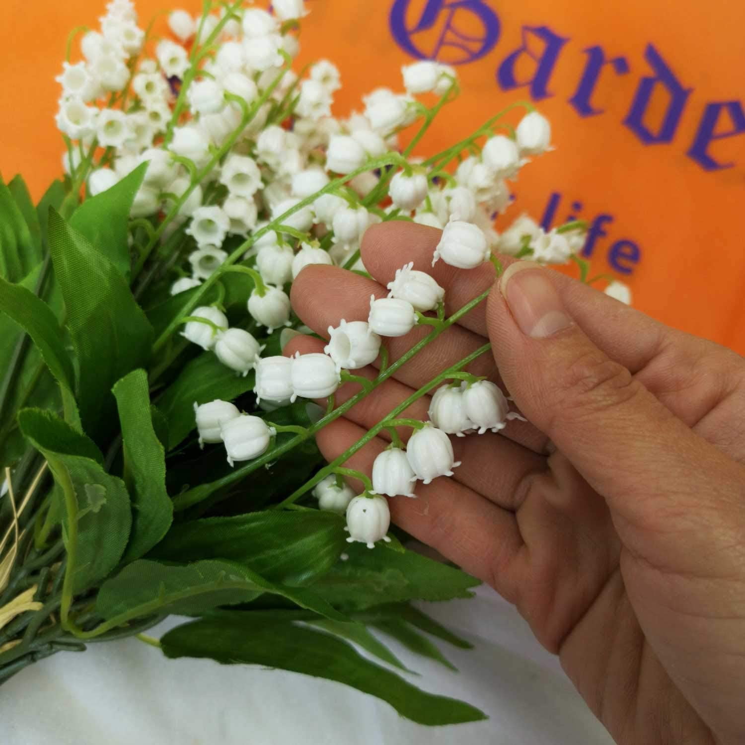 12/24/36PCS Artificial Lily of The Valley Flowers Bush for Home Garden Wedding Decoration, Fake Silk Flowers Bouquet Indoor Decor