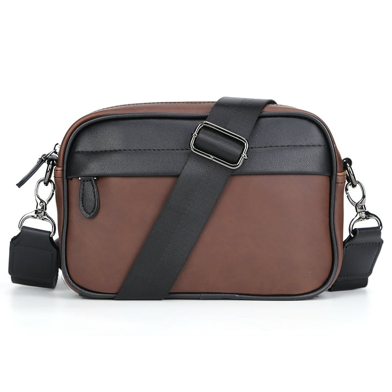 Brown Leather Men's Handbag Black Mini Shoulder Bags Designer Man Bag Brown