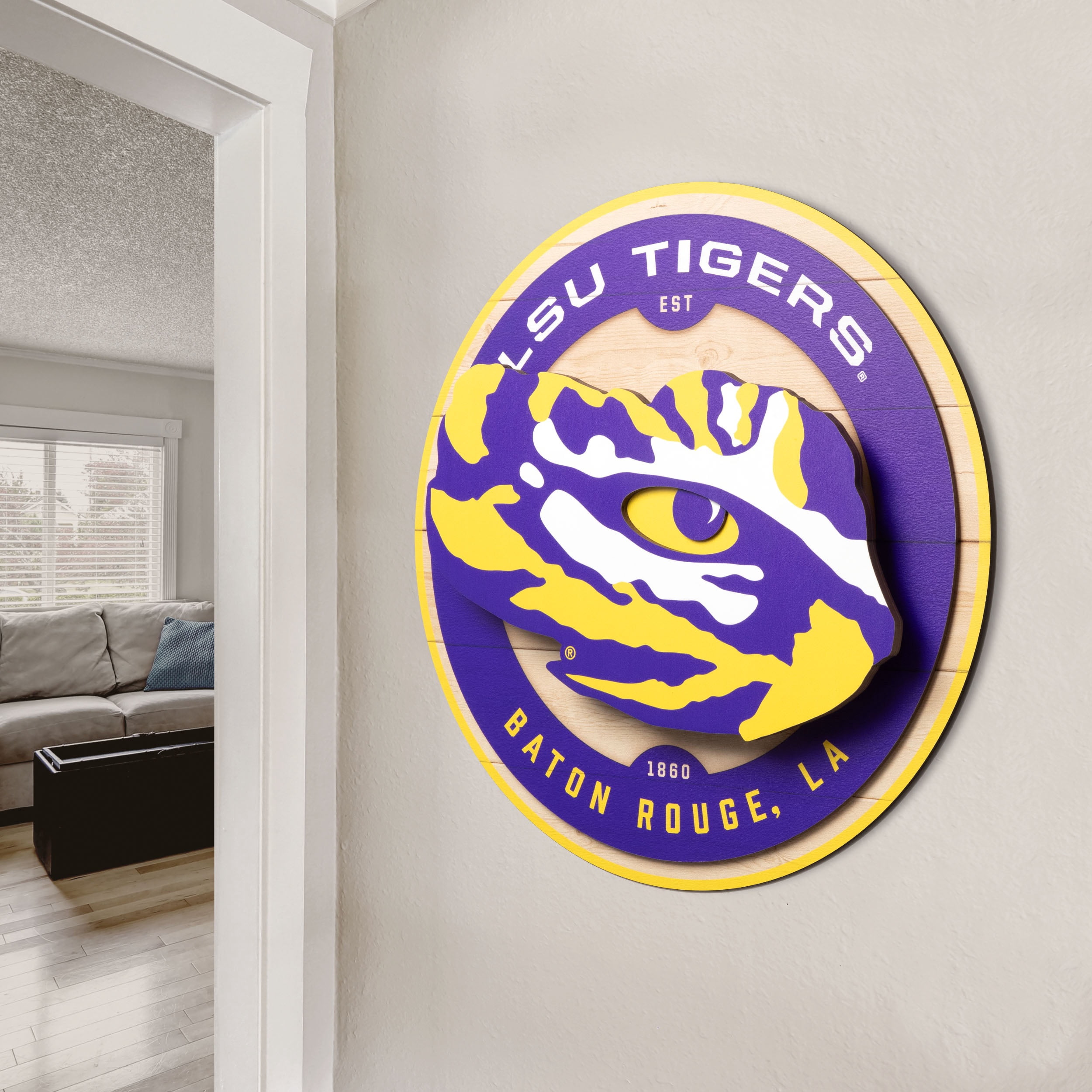 YouTheFan NCAA LSU Tigers 3DX Circle Wall Art