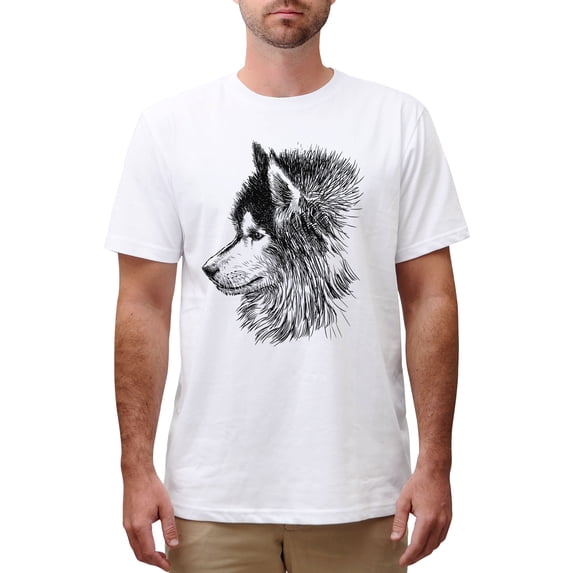 Husky Printed Cotton Short Sleeves Round neck Men T-shirt MTS_00 2XL