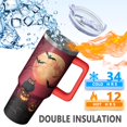 thumbnail image 3 of Halloween Tumbler 40 oz with Handle and Straw Haunted Ghost Bat Cup Halloween Party Gifts Travel Mug, 3 of 5