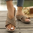 thumbnail image 6 of Willtoo Sandals for Women Comfort Flat Shoes Orthopedic Slides Flip Flops Leather Sandals Flat Casual Slippers, 6 of 7
