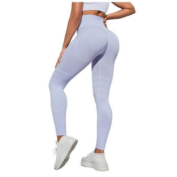 GEWSEY Scrunch Lifting Leggings for Women Impact Gym Seamless Workout Leggings Mid Low Waist Tummy Control Yoga Pants Light Purple, S
