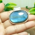 thumbnail image 2 of Natural Large Oval Blue Labradorite Stone 925 Sterling Silver Pendant for Men and Women Gift Jewelry, 2 of 5