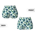thumbnail image 5 of Kdxio Blue Sunflowers Print Workout Shorts for Women Seamless Soft Smooth Gym Yoga Scrunch Active Shorts, 5 of 9