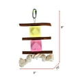 thumbnail image 4 of Penn-Plax Casino Kabob Toy for Medium Birds - Wood Perches, Pink & Yellow Calcium Blocks, & Rope Toy, 4 of 10
