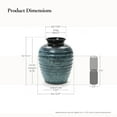 thumbnail image 4 of LuxenHome Rippled Blue with Brown 15.75-Inch Tall Round Ceramic Vase, Decorative Home Accent, 4 of 10