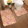 thumbnail image 2 of Yiaed Yellow Flowers Print Bathroom Mat Set 2 Pieces Mat Anti-Skid Pad Ultra Soft and Absorbent Bathroom Bath Mat Contour Bath Rugs for Toilet Base, 2 of 6