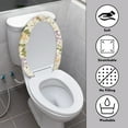 thumbnail image 3 of ZIATUBLES Toilet Seat Lid Cover Washable Stretch Polyester Reusable Toilet Lid Cover Soft Universal Toilet Bowl Lid Cover Bathroom Decor Accessories, Floral, 3 of 6