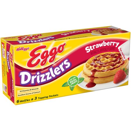 Kellogg's Eggo Strawberry Drizzlers Waffles, 10.7 oz