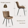 thumbnail image 2 of Mid Century Modern Upholstered Dining Chairs, 2 Pack Leather Upholstered Dining Chairs, Armless Kitchen Chair with Back & Metal Legs for Dining Room/Reception Waiting Room/Bedroom, 2 of 7