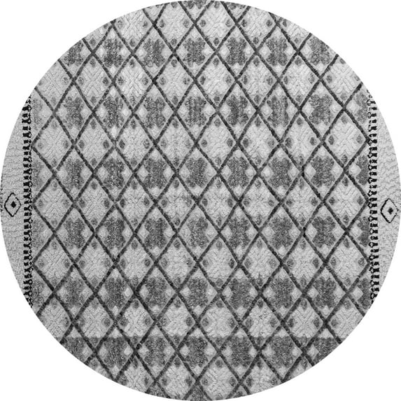 Ahgly Company Indoor Round Abstract Gray Modern Area Rugs, 3' Round