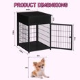 thumbnail image 2 of Wooden Heavy Duty Dog Crate Side Table Indoor Dog Kennel with Drawers Black, 2 of 6