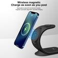 thumbnail image 4 of Teléfono inalámbrico Estación de carga vertical rápida 3 en 1 Auricular Smartwatch Cargador Reemplazo para iPhone Serie 12/13 Negro 15W Inevent EL005044-01B, 4 of 7