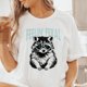 thumbnail image 1 of Women's Casual Short-Sleeve T-Shirt with Playful Raccoon & Heart Glasses Light Beige Breathable Fabric, Relaxed Fit, Machine Washable, Cute T Shirts, Trendy Top, 1 of 6