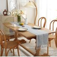 thumbnail image 4 of Chemin de Table beige boho polyester Inodore style Maison de Campagne avec Pompons, 4 of 5