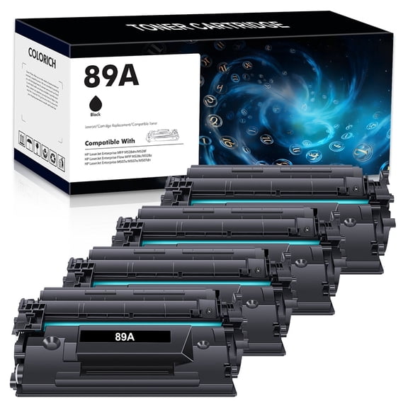 NO-Chip 89A Toner Cartridge Compatible for CF289A 89A LaserJet Enterprise MFP M528dn M528f M507x M507n Enterprise Flow MFP M528c M528z (4-Pack, Black)