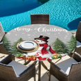 thumbnail image 6 of Grey Christmas Round Tablecloth, Fitted Table Cover with Elastic for 55"-60" Round Tables, Xmas Tree Snowflake Winter Gifts Table Cloth Outdoor Indoor Dinning Party Waterproof Tablecloths, 6 of 7