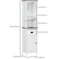thumbnail image 3 of kleankin Tall Bathroom Storage Cabinet w/ Drawer Freestanding Linen Cabinet, 3 of 10