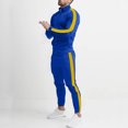 thumbnail image 2 of Domuza Mens Sweatsuits 2 Piece Set Jogging Zip Up Jackets Activewear 2 Piece Outfit Athletic Fall Winter Drawstring Long Sleeve Outfit Royal Blue M, 2 of 8