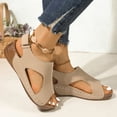 thumbnail image 6 of HTHLVMD Strap Sandals for Women, Plus Size Women's Hook & Loop Sandals - Platform Beach Wedges With Breathable Cut-Out Design & Non-Slip Stitched Seams, Wide Width Orthopedic Summer Shoes, Beige 5, 6 of 6