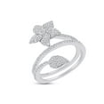 thumbnail image 3 of AFFY 1/2 Carat (Cttw) White Natural Diamond Flower Wrap Engagement Ring In 14k White Gold Over Sterling Silver (Clarity : I2-I3, Color : J-K, 0.5 Cttw) Ring Size 7.5, 3 of 3