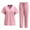 Pink, variant on LYMAYTER Multi-pocket Design Medical Uniform for Women Solid Color V-Neck Outfit Set Elasticity Routine Nurse Uniform for S-2XL