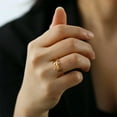 thumbnail image 5 of Buddhism OM Unalome Symbol Women Ring Spiritual Lotus Flower Wedding Bands, 5 of 9