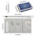 thumbnail image 3 of Cloth Wallet with Lanyard & Multiple Compartments Fashion Purse Zipper Clutch Bag for Cash Cards Coins Blue Kaleidoscopic Pattern, 3 of 6