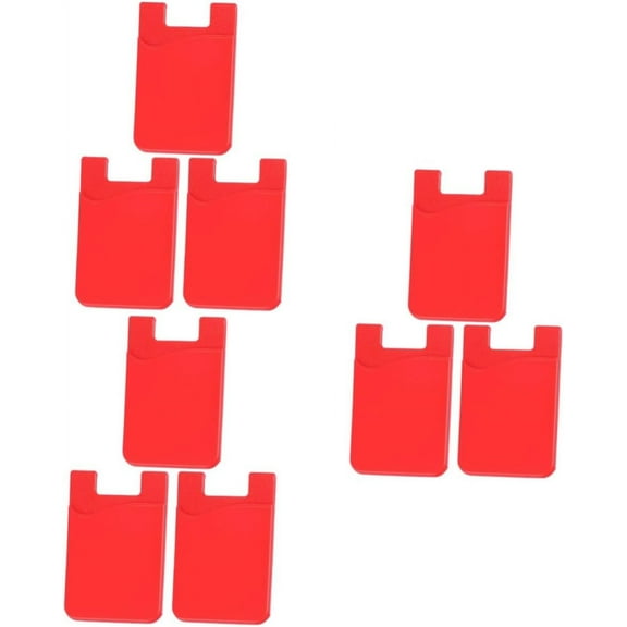 Smartphone 9 pcs Silicone Phone case red Purse Cellphone Holder Silicone Holder Deck Back Sticker Cell Phone