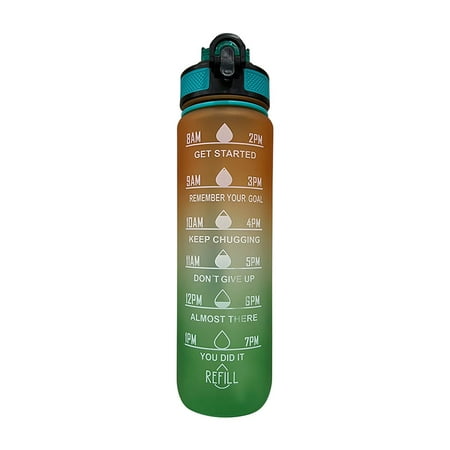 

Jocestyle 1L Sports Water Bottle with Marker Large Capacity Fitness Drink Cups (E)
