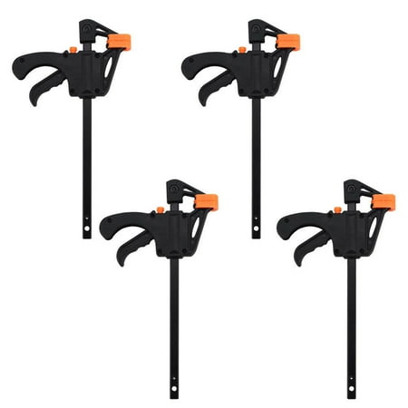 

4pcs One-Handed Mini Bar Clamp F Clamp 4-Inch Light Duty Steel Body Clutch Style Economy Easy to Use Woodworking Clamps (Random Color)