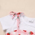 thumbnail image 4 of IWEMEK Short Sleeve Dresses for Little Girl Casual Crewneck Dress Strawberry Print Cute Pink Outfit Size 18-24M, 4 of 7