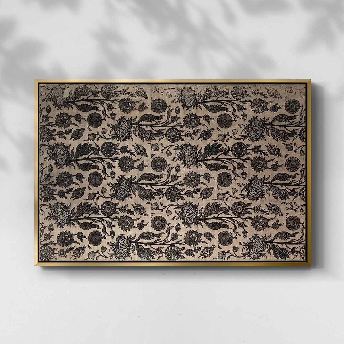Vintage Abstract Print-XXXII Framed in Gold Wood Gallery Wrapped Canvas 27 in. x 41 in.