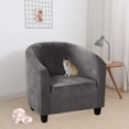 thumbnail image 6 of HOTBEST Velvet Tub Chair Cover Slipcover High Stretch Club Chair Cover Sofa Couch Cover for Living Room, 6 of 7