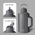 thumbnail image 7 of BOTTLE BOTTLE Insulated Water Bottle 64 oz with Straw and Dual-use Lid Stainless Steel Water Bottle for Men with Handle Vacuum Insulated Beer Growler for Workout Sports Soccer Gray, 7 of 7