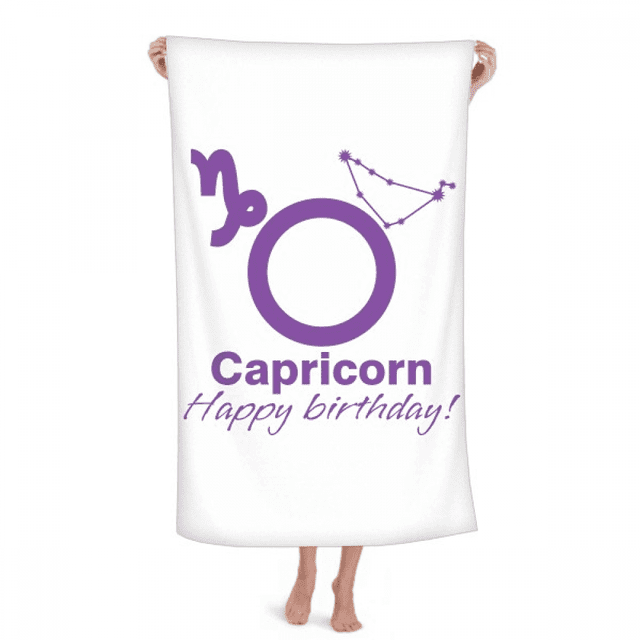 Constellation Fate Birthday Celebration Capricorn Hand Towel Bath Facecloth Soft Cotton Washcloth