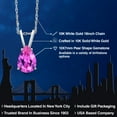 thumbnail image 2 of Gem Stone King 10K White Gold Pink Created Sapphire Pendant Necklace for Women | 2.41 Cttw | Gemstone September Birthstone | Pear Shape 10X7MM | With 18 inch Chain, 2 of 6