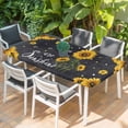 thumbnail image 2 of Black Sunflowers Table Cloths for 5 Foot Rectangle Tables, Vintage Garden Floral Bees Farmhouse Patio Waterproof Elastic Fitted Tablecloths, Washable Rectangular Table Cover for Camping, 2 of 8