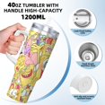 thumbnail image 3 of Pofeuu SpongeBob SquarePants Print Stainless Steel 40OZ Ice Bully Cup With Handle And Straw For Beach/Travel, 3 of 8