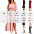 thumbnail image 2 of HONHUZH Womens Wedding Guest Dresses Plus Size Off the Shoulder Solid Color Chiffon High Waist Evening Dress, 2 of 8