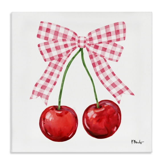 Stupell Industries Lucky Cherries & Pink Bow Canvas Wall Art, design by Paul Brent, 36 x 36