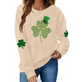 thumbnail image 2 of Besolor Chandail en Molleton pour Femmes St Patricks Day Trèfle Imprimé Manches Longues Pull Décontracté Col Rond Graphique, 2 of 5