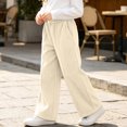 thumbnail image 4 of Txenfivo Girls Wide Leg Pants, Casual Pull-On Corduroy Elastic Waist Pants for Girls School and Everyday Wear, Sizes 5-16, 4 of 6