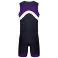 thumbnail image 3 of Sxiwei Men's Sun Protection Jumpsuit Sleeveless Rash Guard Zipper Bodysuit Swimwear Surfing Bathing Purple 3XL, 3 of 7