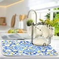 thumbnail image 5 of IAUYY 18 x 24 Inch Dish Drying Mat Dish Drying Mat Microfiber Kitchen Mats Large Counter Absorbent Dish Pad Drainer Rack Blue and Yellow Watercolor Composition, 5 of 8