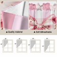 thumbnail image 3 of Pink Floral Print Kitchen Window Curtains, Swag Curtains Valance for Bedroom Living Room Bathroom, Checkered Bow Rose Flower Gingham Rod Pocket Window Treatment Curtain Block Drapes 2 Panels 28"x36", 3 of 9