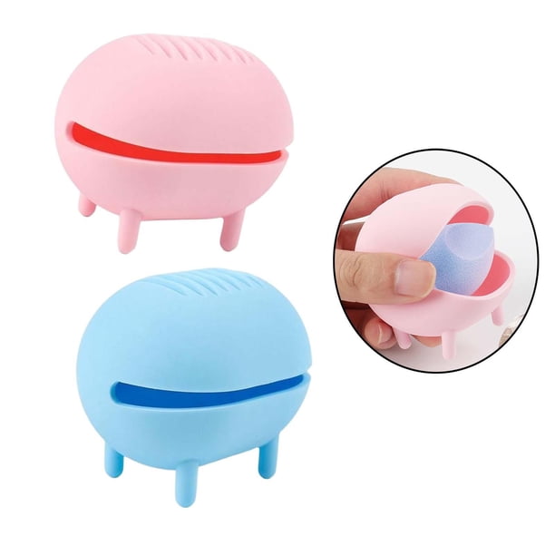 2x soporte de esponja de maquillaje portátil licuadora estuche de viaje contenedor soporte de secado Yinane Soporte de esponja de maquillaje